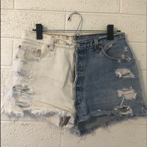Levi distressed denim shorts